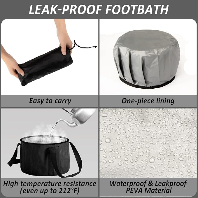 Foot Bath Basin 30L Collapsible Bucket, Portable Foot Soak Tub Feet Soaking - Image 5