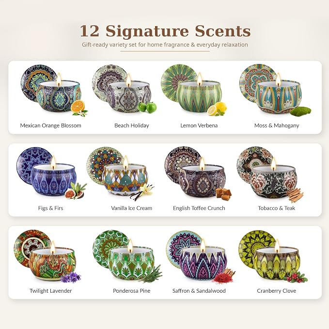 Scented Candles Gift Set, 12 Pack Soy Wax Candles - Image 2