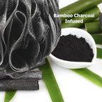 SHOWER BOUQUET Loofah-Charcoal Back-Scrubber & Bath-Sponge Color-Set // 1 - Image 5