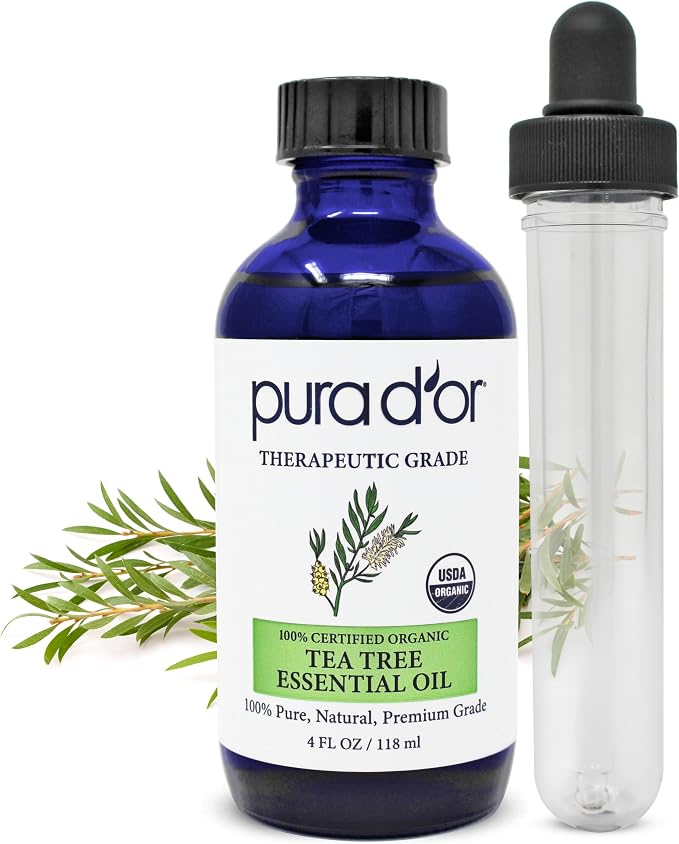 PURA D'OR ORGANIC Tea Tree Melaleuca Essential Oil 100% Pure & Natural by PURADOR