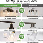 Indoi 4 Light Bathroom Light Fixtures, Oil-Rubbed Bronze Modern Vanity Lights - Image 3
