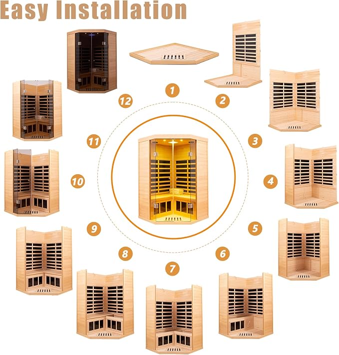 2 Person Far Infrared Sauna 0-5mG Ultra Low EMF 1520W Indoor Sauna Canadian - Image 8
