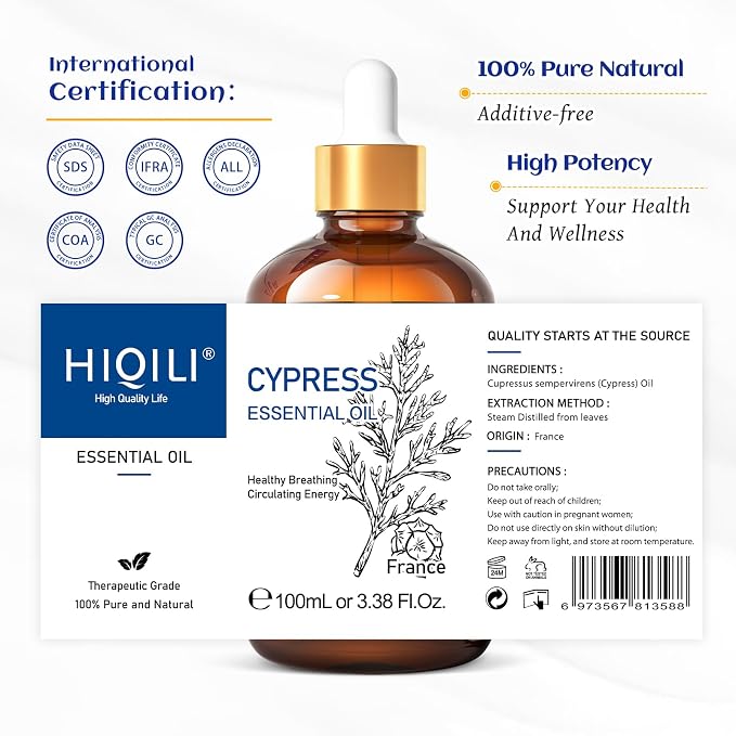 HIQILI 100ML Cypress Essential Oil, 100% Natural - Image 7