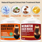 2 Pack Collagen Hair Mask & Keratin Hair Mask, Keratin Hair Treatment, Repair - Image 7
