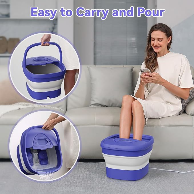 Collapsible Foot Spa with Heat and Remote, Heated Foot Bath Massager with Timer - Image 6
