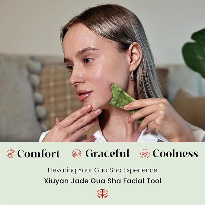 Rena Chris Natural Jade Gua Sha Facial Tools - Image 7