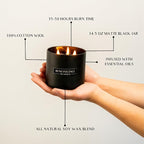 Benevolence LA 3 Wick Candle, Charcoal Large Scented Candle | Soy Candles | - Image 5