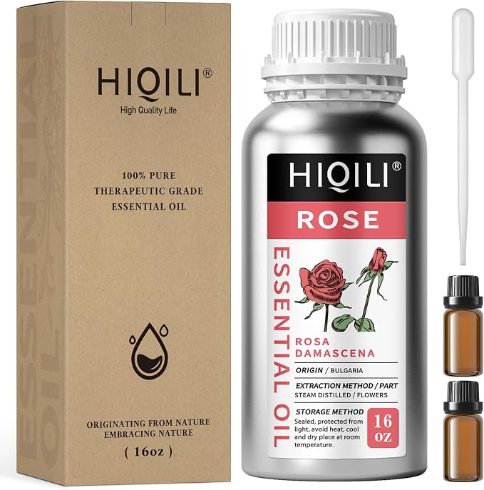 HIQILI Rose Essential Oil for Diffuser, Perfume & Candle Making by HIQILI