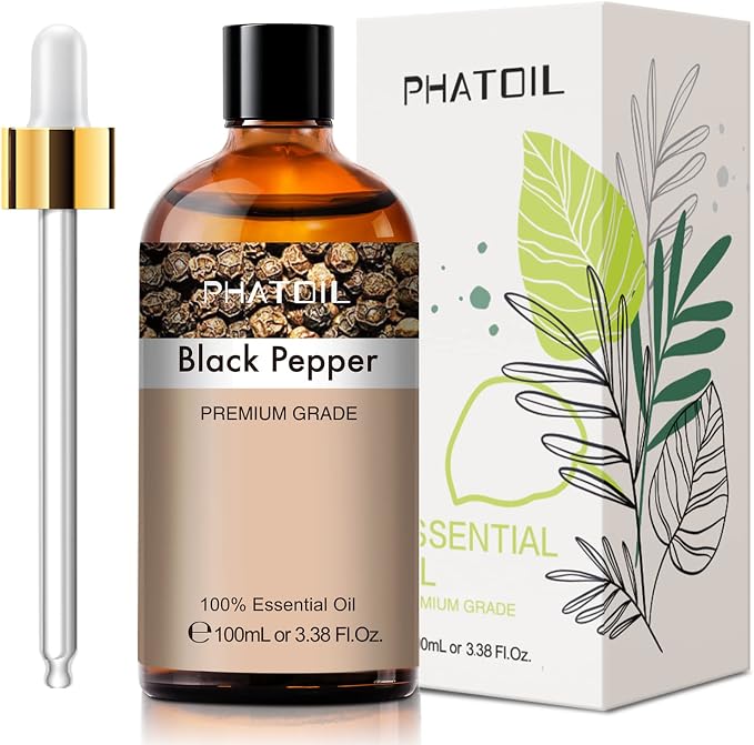Black Pepper 3.38fl.oz Essential Oil, PHATOIL Pure Aromatherapy Oils by PHATOIL