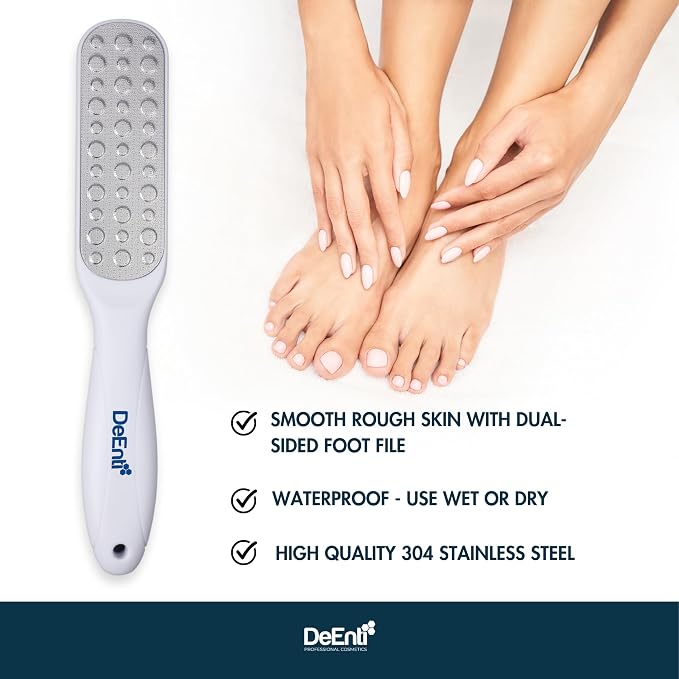 DeEnti Metal Foot File, Salon Quality Callus Remover, Lightweight Foot Scrubber - Image 2