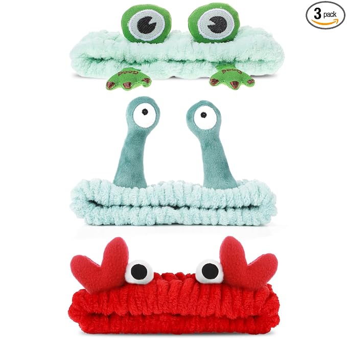 WLLHYF 3 Pack Spa Headband Face Wash Hairband Facial Makeup Head Wraps Cartoon by WLLHYF