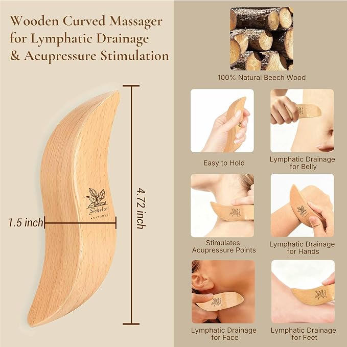 Dry Body Brush Set for Lymphatic Drainage, Natural Sisal Bristle Dry Brushing - Image 5