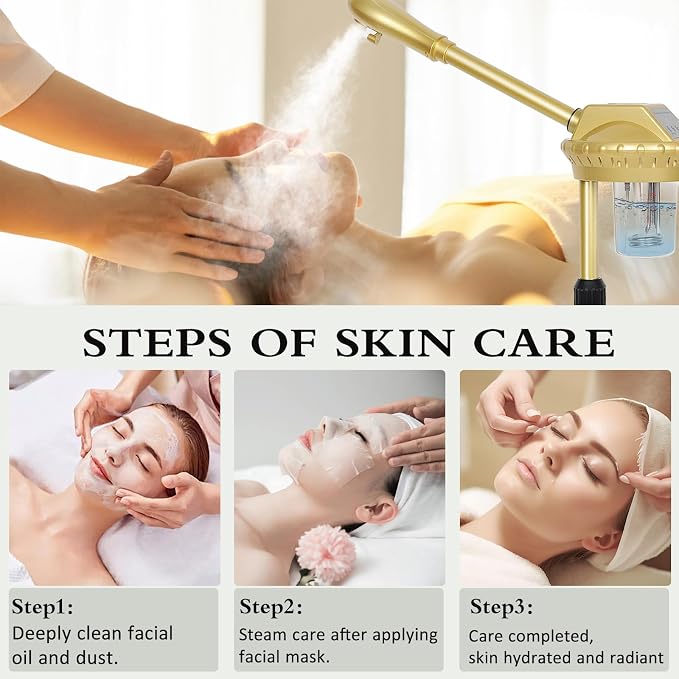 Professional Facial Steamer on Wheels, Spa Face Steamer - Image 5