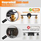 DLLT 3-Light Bathroom Light Fixtures: Black and Gold Modern Vanity Lights - Image 5