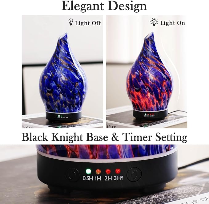 Porseme 150ml Essential Oil Diffuser Glass Color Changing Aroma Air Diffusers - Image 4