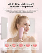 Facial Cleansing Brush & Massager, 2 in 1 Facial Skin Scrubber Waterproof and - Image 7