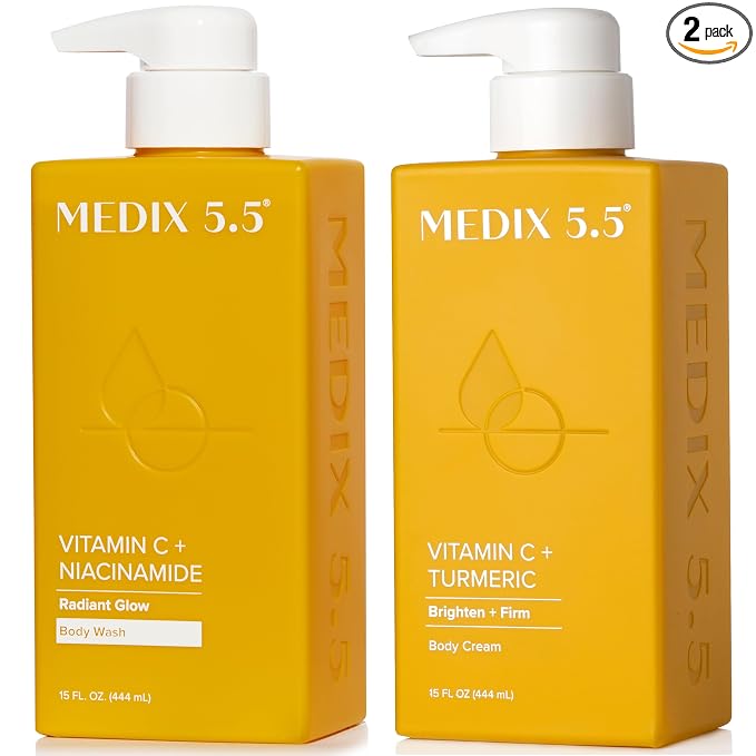 MEDIX Vitamin C Body Wash + Vitamin C Body Lotion & Face Moisturizer 2PC Skin by Medix55