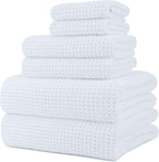 POLYTE 430 GSM Microfiber Quick Dry Lint Free Oversize Bath Towel Set, 6 Piece by Polyte