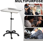 Salon Rolling Tray, Height Adjustable Tattoo Tray Rolling Cart, Storage Utility - Image 2
