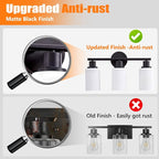 DLLT 3-Light Bathroom Light Fixtures: Black Modern Vanity Lights - Image 4