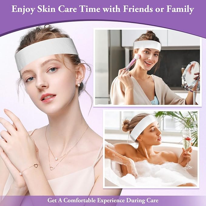 Sublaga 70 Pcs Disposable Spa Facial Headbands, Elastic Headband Wrap - Image 6