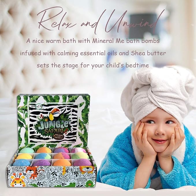 Bath Bombs for Kids with Surprise Inside, 12 Bubble Bath Fizzies with Jungle - Image 9