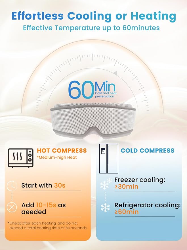 Heated Eye Mask for Dry Eyes, Cooling Sleep Mask for Puffy Eyes Relief - Image 5