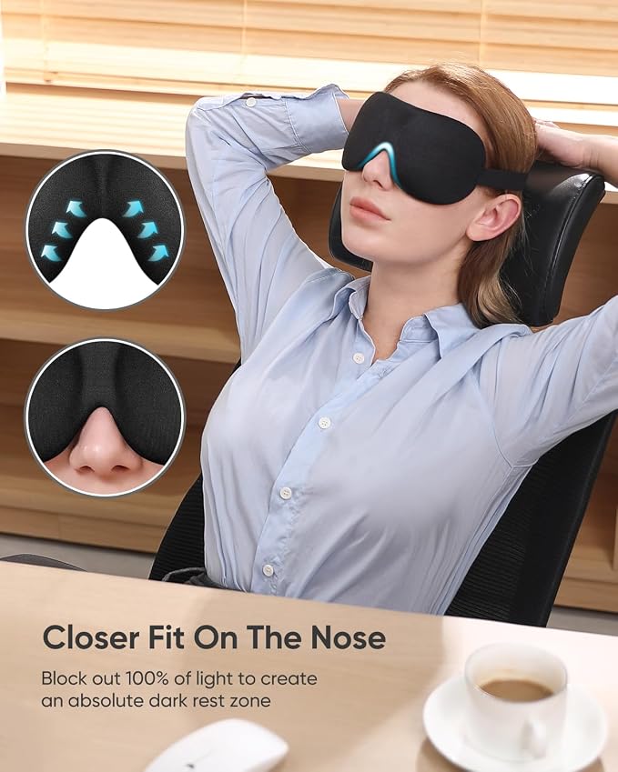 LKY DIGITAL Sleep Mask for Side Sleeper 3 Pack, Night Blindfold for Men Women - Image 4