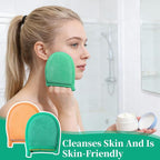 2 Pcs Exfoliating Facial Scrubber Mitt, Face Deep Exfoliating Cleaning - Image 5