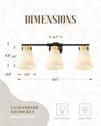 Bathroom Vanity Light, HWH 3-Light Wall Light Fixture - Image 3