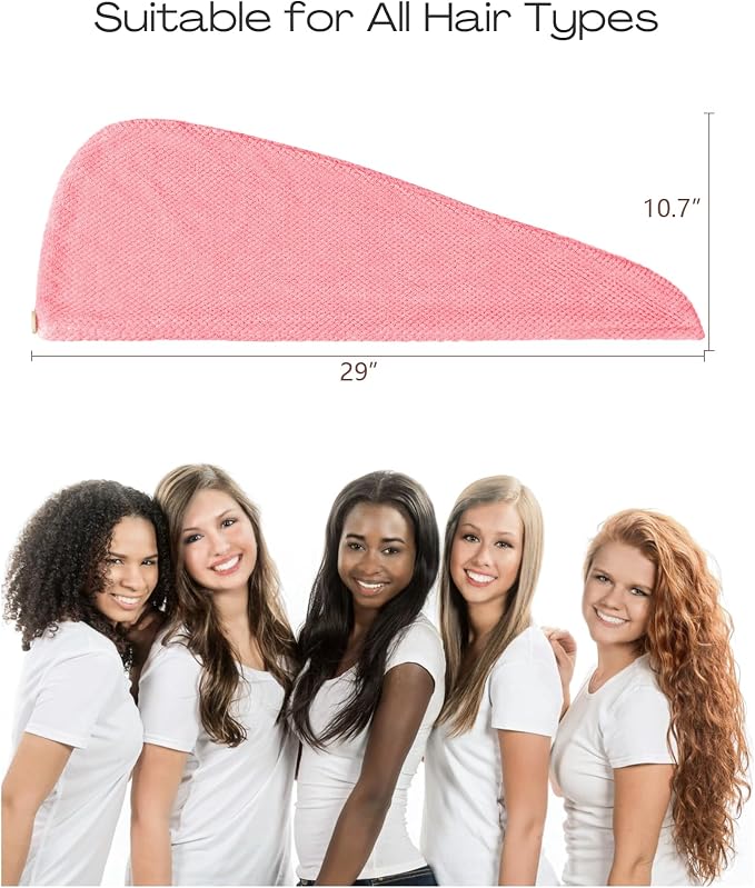 ROLSHOL Extra Large 4 Pack Microfiber Hair Towel Wrap - Image 2