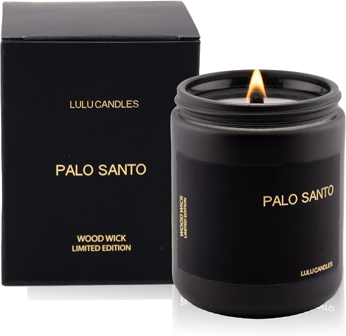 Lulu Candles | Palo Santo | Wood Wick | Luxury Scented Soy Jar Candle | Hand by LULUCANDLES