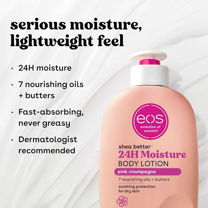 eos Shea Better Body Lotion Pink Champagne, 24-Hour Moisture Skin Care - Image 5