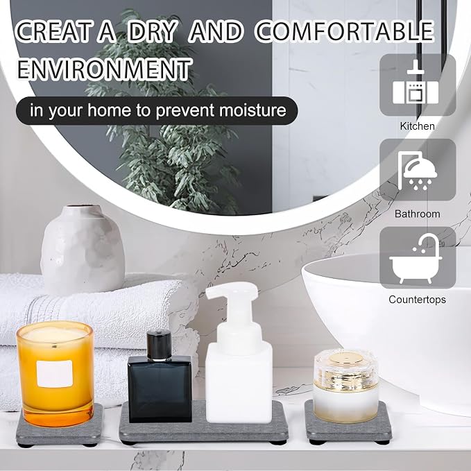 4PCS Water Absorbing Stone Tray - Image 7