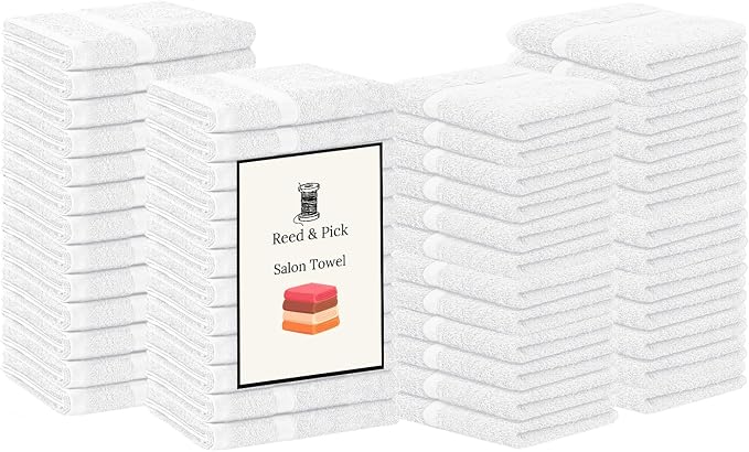 Reed&Pick Salon Towels – 50 Pack White Hand Towels 100% Cotton Spa Towel – by Unknown