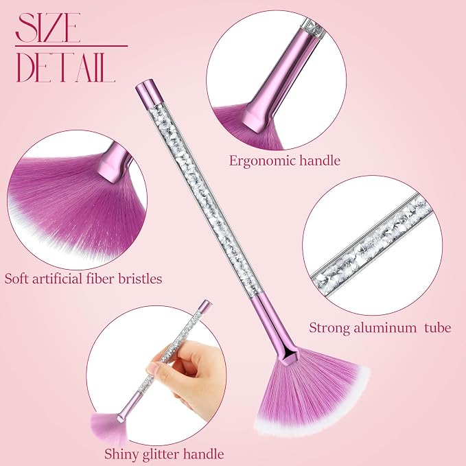 9 Pieces Facial Fan Mask Brushes, Soft Facial Applicator Brushes Tools - Image 3