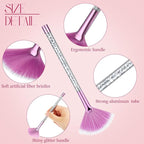 9 Pieces Facial Fan Mask Brushes, Soft Facial Applicator Brushes Tools - Image 3