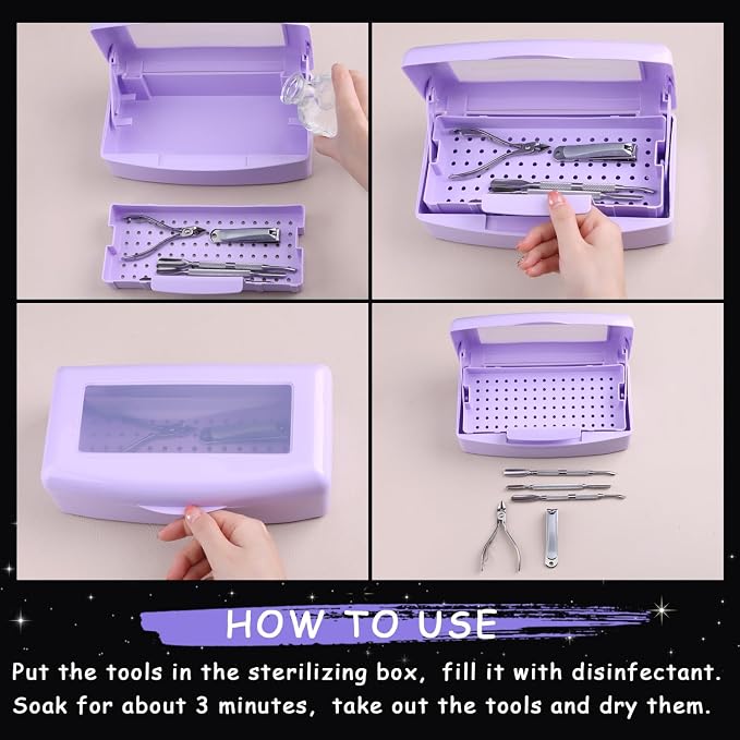 Nail Tool Sterilizer Box Plastic Disinfectant Container - Image 4