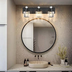 PRESDE Crystal 3 Light Bathroom Vanity Lights Modern Matte Black Bathroom - Image 7