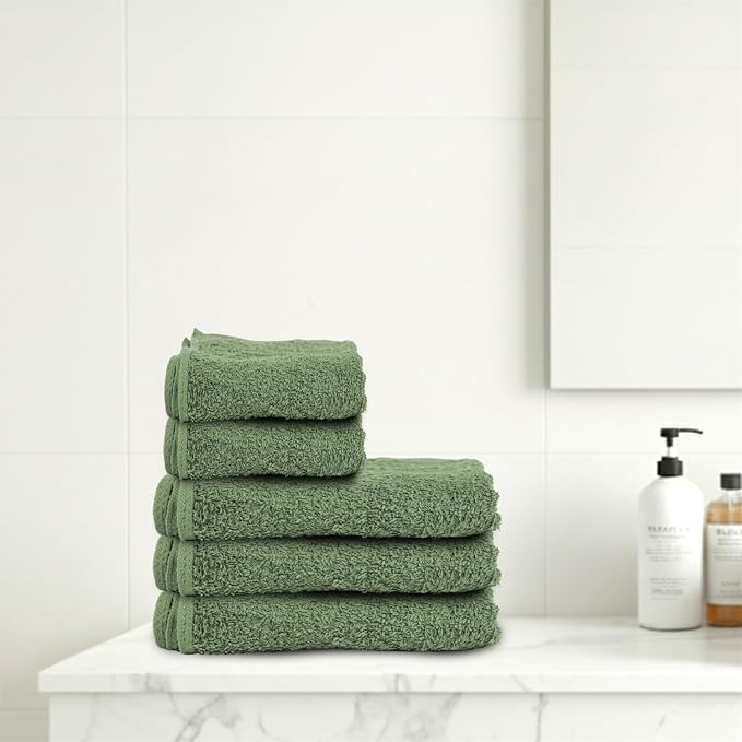 24 Pack Green Hand Towel 100% Cotton Spa Towel – 16x26 inches Highly Absorbable - Image 7