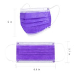 Borje Purple Disposable Face Mask 100 Pcs Purple Face Masks 3 Ply Protection - Image 4