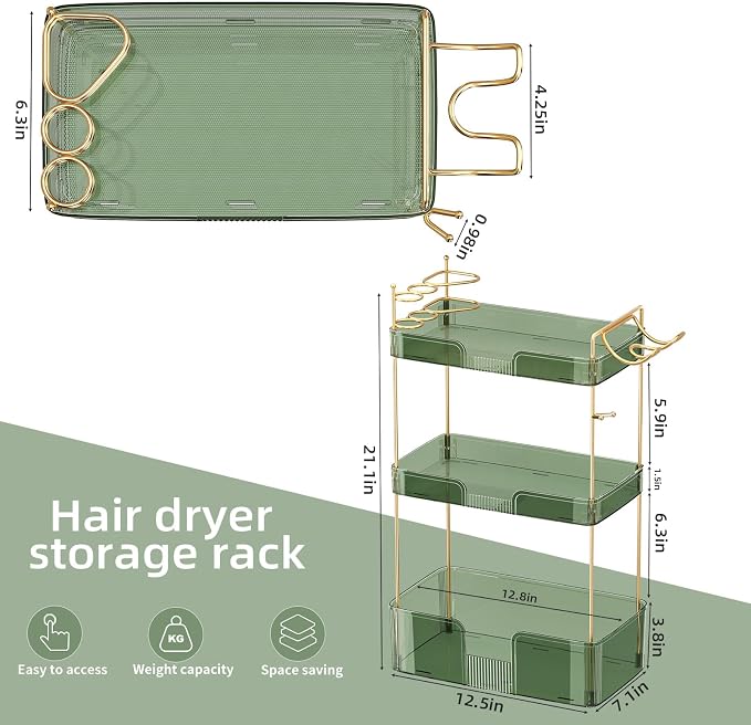 Akinbas 3 Tier Bathroom Organizer Countertop Makeup Perfume Tray Skincare - Image 5