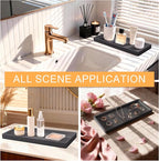 Bathroom Vanity Tray, Silicone 11.8 x 5 Inch Bathroom Counter Tray Decor - Image 6