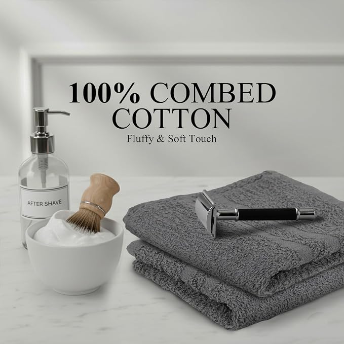 Salon Towels – 50 Pack Grey Hand Towels 100% Cotton Spa Towels – 16x27 inches - Image 5