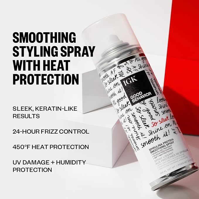 IGK GOOD BEHAVIOR Smoothing Frizz Fighters Set | 4-in-1 Prep Spray + Spirulina - Image 2