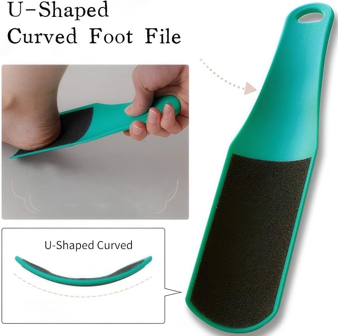 U-Shaped Curved Foot File, Double-Sided Dead Skin Callus Remover, Foot Scrubber - Image 3
