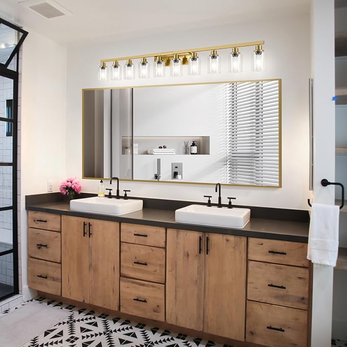 Gold Bathroom Vanity Light, 10-Light Brushed Gold Bathroom Light Fixtures - Image 7