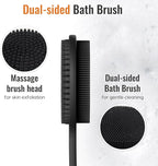 Silicone Back Scrubber for Shower, 17in Lengthen Long Handle Body Brush - Image 4