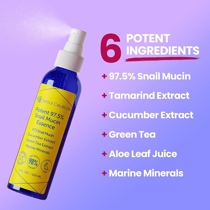 SeoulCeuticals Korean Face Mist 97.5% Snail Mucin Essence - Image 3