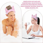 Jowmoy Cute Pink antlers Headband Frog Eye Elastic to Wash Face - Image 7